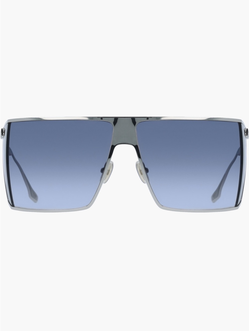 Victoria Beckham Silver-Frame Sunglasses with Blue Gradient Lenses